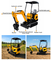 Prix Super Réduits Mini-Excavatrice 1.2T 2.5T Moteur Kubota Trancheuse EURO 5 Excavatrice Agricole 5 Tonnes