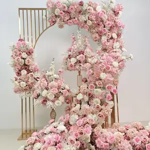 Pink Artificial Flower Creative Wedding Decor Backdrops Decor Pink Artificial Flower Flowers For Decoration Wedding Artificial