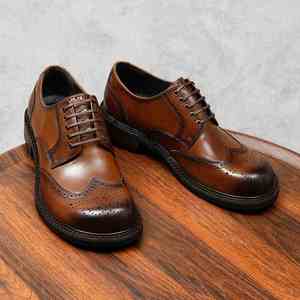 Chaussures décontractées de luxe pour hommes en cuir véritable, semelles antidérapantes, souples, respirantes, légères, personnalisables, automne - Product Image 2