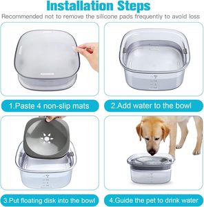 2L <b>Slow</b> Flow Pet Water <b>Bowl</b> Spill Proof Dog Cat Water Dispenser Large Capacity Transparent <b>Feeder</b> for Travel - Product Image 5