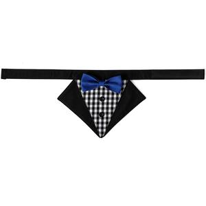 Nouveaux vêtements à carreaux costume beau chien salive mariage animal Triangle écharpe - Product Image 4