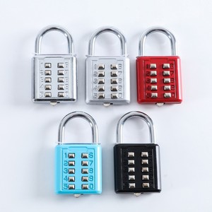 กุญแจล็อคแบบผสมผสาน โลหะผสมสังกะสี ปุ่ม 10 หลัก ตั้งรหัสใหม่ได้ ล็อคตู้หอพัก สีเงิน สีดำ สีน้ำเงิน ชุบด้วยไฟฟ้า - Product Image 1