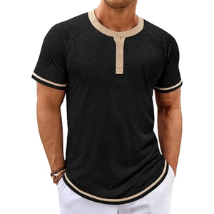 T-shirt en coton léger pour homme, couleur unie, 100% coton, 180g, manches courtes, col rond, respirant, doux, décontracté, à porter au quotidien - Product Image 4