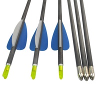 Flèches de tir à l'arc Elong Outdoor en carbone pur 4,2 mm, 30''-32'', ailettes multicolores, pour la chasse et le tir sur cible