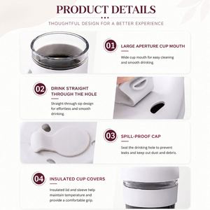 Gobelet en silicone réutilisable personnalisé 8 oz 12 oz avec logo, cadeau promotionnel idéal pour les entreprises, tasse à café en verre - Product Image 4