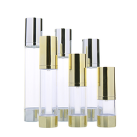 Flacon vide en plastique doré/argenté de 80 ml, 100 ml, 120 ml, avec pompe à air comprimé pour cosmétiques, lotion, crème visage, parfum