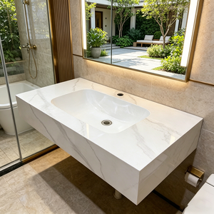 Fabricant professionnel de lavabos suspendus au mur, design minimaliste, lavabo de salle de bain, <span class=keywords><strong>surface</strong></span> lisse, anti-humidité - Product Image 4