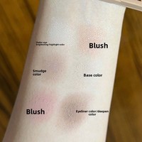 HERORANGE Palette de fards à paupières en poudre six couleurs, imperméable, blush, contour et illuminateur tout-en-un, tons terreux, maquillage pour étudiants