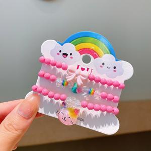 <span class=keywords><strong>Amistad</strong></span> Arco Iris <span class=keywords><strong>amor</strong></span> perla cuentas pulsera elástica conjuntos para niños regalo - Product Image 6