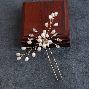 Nouveau design élégant mariée à la main cristal <span class=keywords><strong>strass</strong></span> perle pinces à cheveux <span class=keywords><strong>chignon</strong></span> de mariée <span class=keywords><strong>chignon</strong></span> <span class=keywords><strong>chignon</strong></span> mariage fourche à cheveux accessoires - Product Image 5