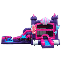 Château gonflable licorne commercial en PVC avec toboggan et aire de saut