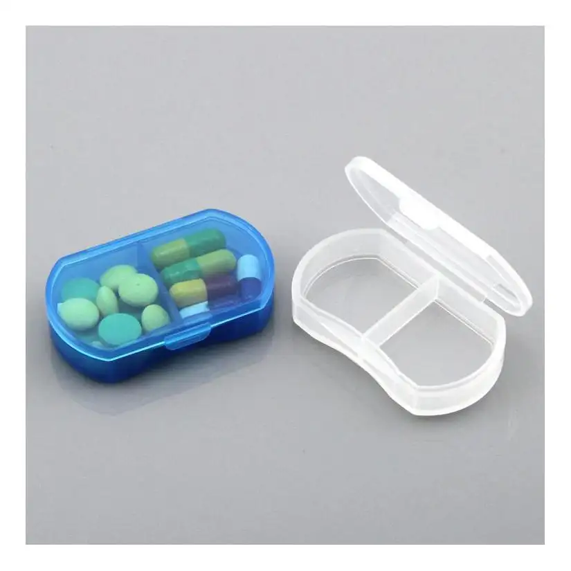 Portable Travel Mini Plastic Pill Box 30 Days 7Days Pill Box Medicine Case 2 Compartments Jewelry Bead Parts Organizer Storage