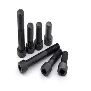 Parafusos de chave allen hexagonal preto, preço de fábrica, din, 912 parafuso de rosca completa, parafusos, aço carbono, 8.8/ 10.9/ 12.9