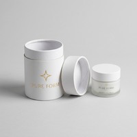 Emballage minimaliste pour soins de la peau, boîte en tube de papier rond personnalisée pour les marques de beauté modernes et les cosmétiques purs, fabricant OEM