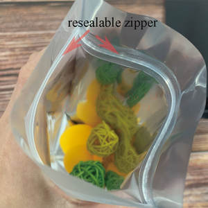 Stock de qualité alimentaire Pochette d'emballage debout en aluminium avec fermeture éclair refermable mate givrée transparente pour fenêtre en plastique mylar noir - Product Image 6