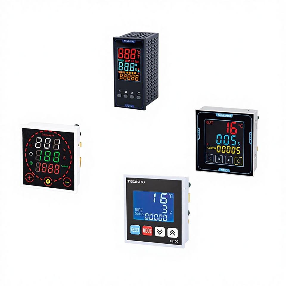 220V Digital Control Box Temperature Controller Timer for Hot Press Stamping Machine K-type Manual/Automatic Plastic 30A Relay