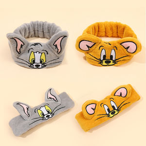 ربطة شعر كرتونية لطيفة على شكل قطة وفأر للنساء بالجملة، عصابة رأس مرنة لغسل الوجه والعناية به، إكسسوار شعر ممتع على شكل حيوانات - Product Image 1