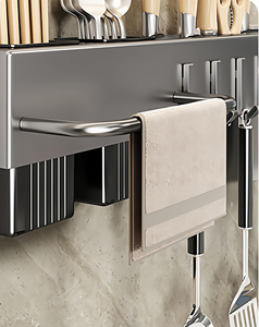 Cooking Utensils Holder Wall-Mounted Chopsticks <b>Storage</b> <b>Kitchen</b> Knives Holder <b>Rack</b> Smart Kitchenware Organizer With Steel Hooks - Product Image 2