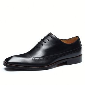 Zapatos Oxford de Cuero para Hombre, de Alta Calidad, Lujosos, para Oficina o Boda, Transpirables, Planos, 2025 - Product Image 2