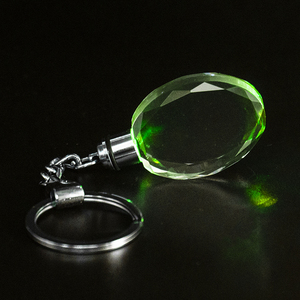 Bảo Lãnh Tín Dụng Giá Rẻ Bán Buôn Hình Dạng Hình Bầu Dục Trống LED Pha Lê <span class=keywords><strong>Keychain</strong></span> Cho 3D Khắc Laser - Product Image 3