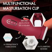 Automatischer Masturbator mit Einziehfunktion, Stoß-, Saug- und Vibrationsfunktion, Erwachsenen-Sexspielzeug für Männer mit Heizfunktion und TPE-Basis