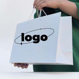 Bolsa de Regalo de Papel con Diseño de Mármol y Cinta de Lujo, Personalizada con Logotipo, Material Kraft con Asa para Empaque de Zapatos, Venta al Por Mayor - Product Image 3