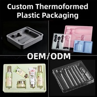 Barquette en PET transparente pour l'emballage de masques pour les yeux, insert en plastique jetable personnalisé, barquette d'emballage cosmétique