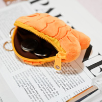 Porte-monnaie en peluche personnalisé, motif poisson Taiyaki mignon, fabrication OEM, mini pochette de rangement, sac messager, porte-clés, porte-monnaie pour usage quotidien