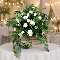 Centre de table artificiel pour décoration de mariage, boule de fleurs blanches et vertes pour événements de mariage et fêtes