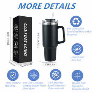 <span class=keywords><strong>Vaso</strong></span> de 40 oz con asa, taza de café, taza de viaje, sublimación con aislamiento mate, doble pared, <span class=keywords><strong>vaso</strong></span> de acero inoxidable de 40 Oz con mano - Product Image 3