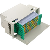 Panel Patch serat cembung ODF dudukan rak 4U 72-Port Mode tunggal pra-pemuatan dengan kuncir & adaptor