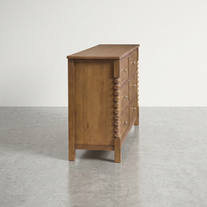 MYHOME <span class=keywords><strong>Commode</strong></span> Moderne Luxe Léger <span class=keywords><strong>Large</strong></span> en Bois Massif, Table de Coiffeuse Simple à 6 Tiroirs, Meubles de Chambre à Coucher - Product Image 3
