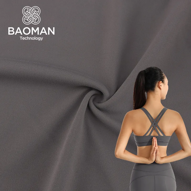 Polyester kumaş spor Yoga spor Polyester Spandex kumaş örme Activewear tayt için 4 yönlü streç kumaş