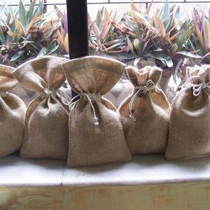 Wholesale Custom Logo Natural Jute Storage Bag Reusable Durable Burlap <b>Pouch</b> Plain Organic Jute <b>Pouch</b> - Product Image 1
