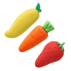 Wholesale Pretty Fruit Strawberry Eraser For Children Cheap Mango Carrot Shape Eraser For Pupils