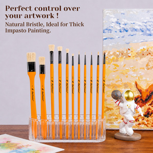 Ensemble de pinceaux professionnels pour peinture à l'huile Paul Cézanne, manche en bois orange, pinceaux à impasto pour peinture acrylique épaisse, fournitures d'art - Product Image 4