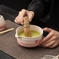 Ensemble bol à matcha, support pour chasen, outils de fouettage en céramique, accessoires de service du thé, nouveau bol à matcha de style chinois