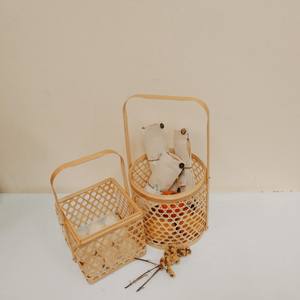 Viet Starlight Best Seller Eco-Friendly <b>Bamboo</b> Storage <b>Basket</b> with Handles Classic Style Multifunction Home Organizer - Product Image 2