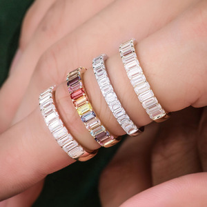 קלאסי הנצח 10k/14k/14k/18k זהב 18 קראט באיכות גבוהה moissanite מעבדה ספיר הלהקה לנצח נצחים טבעת אירוסין לנשים - Product Image 1