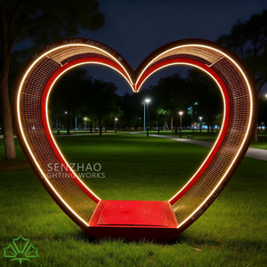 Senzhao Nouvelle mode, éclairage LED décoratif extérieur en forme de cœur, lampes à motif paysager en acier inoxydable - Product Image 3