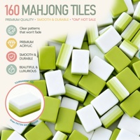 U.fun OM-22 Tuiles de Mahjong de Luxe Vert Clair Personnalisées 160 Pièces 4 Couches Acrylique Épais Premium Américain Pliable Portable Voyage