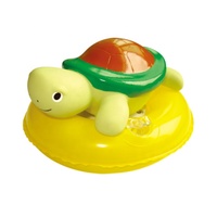 Nouveau design coloré enfant en bas âge jouets en caoutchouc Animal jaune bébé salle de bain canard piscine flottant anneau de natation jouets de bain
