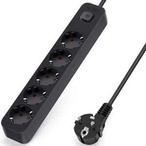 Prolunga Elettrica a 5 Prese 1,5 m con Interruttore, 3G, 1,5 mm, Colore Nero - Ideale per Collegare Più Dispositivi Elettrici. - Product Image 1