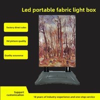 Panneau publicitaire lumineux mobile d'extérieur en film souple, support vertical autoportant en alliage d'aluminium, éclairage LED double face sur toile