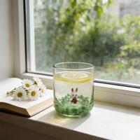 Glazen sapbekers voor kinderen, met fantasierijke designs, verse sapbekers, op maat gemaakte sapbekers voor feestjes, ontbijt, smoothies en dagelijks gebruik.