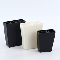 Pieds de meubles réglables en plastique noir pour sols inégaux, pieds de table, de canapé ou d'armoire avec base épaissie