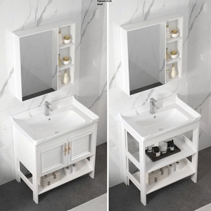 Directo de fábrica <span class=keywords><strong>Net</strong></span> Red Pequeño apartamento Lavabo de piso a piso Gabinete Puerta de laca para balcón Lavabo de inodoro de cerámica - Product Image 4