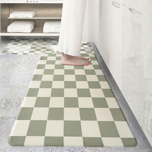 Set di Tappeti <span class=keywords><strong>da</strong></span> <span class=keywords><strong>Cucina</strong></span> VivaNest in PVC a Quadretti <span class=keywords><strong>Beige</strong></span> Salvia [2 Pezzi] Antifatica Impermeabili Antiscivolo Resistenti 17x29+17x47 - Product Image 3