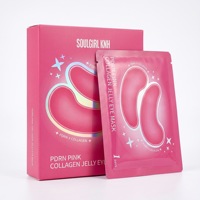 Masque pour les yeux en gelée de collagène rose PDRN, best-seller transfrontalier, 6 paires de patchs oculaires roses, réduction des gonflements, éclaircissant, pour tous types de peau