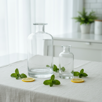 Bouteille diffuseur en verre transparent 100ml 500ml avec bouchon, bouteille vide, bouteilles diffuseur de luxe, bouteilles de boisson
